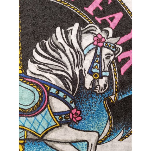 Vintage Tulsa State Fair Sweatshirt New Deadstock XL 1991 Carousel Horse Grey - Picture 4 of 11